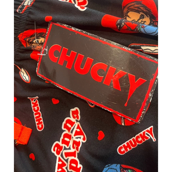 Chucky Pajama Lounge Pants Mens Size Small Black Red - Picture 8 of 10